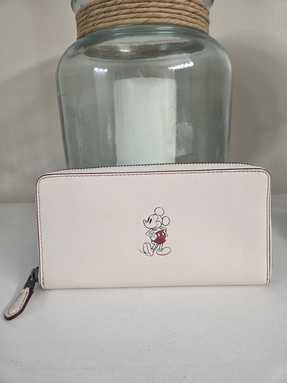 Coach Disney Mickey Mouse Leather Zip-Around Wallet, New With Tags